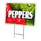 Signmission Peppers Yard Sign & Stake outdoor plastic coroplast window, C-1824 Peppers C-1824 Peppers - alternate 1